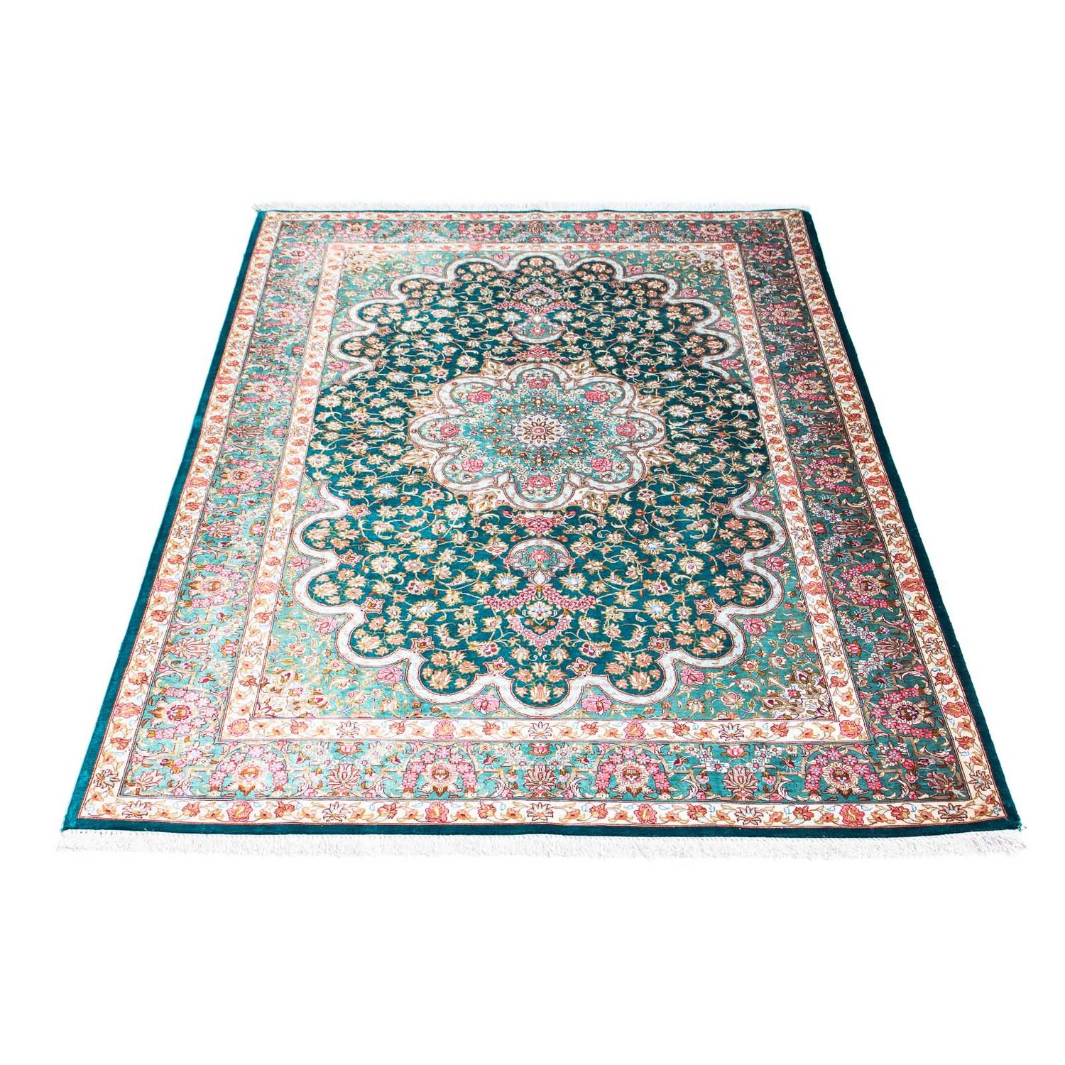 Tapis persan - Ghom - 163 x 100 cm - vert