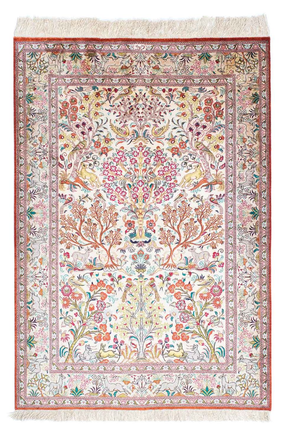 Tapis persan - Ghom - 148 x 100 cm - beige