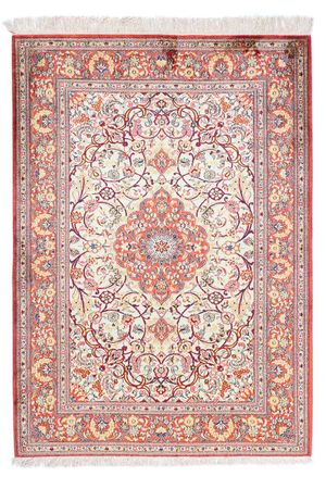 Tapis persan - Ghom - 152 x 105 cm - rouge clair