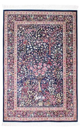 Tapis persan - Ghom - 152 x 100 cm - bleu foncé