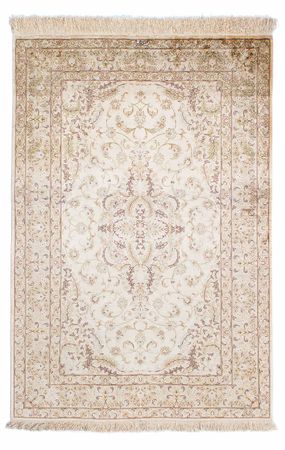 Alfombra persa - Ghom - 147 x 99 cm - beige