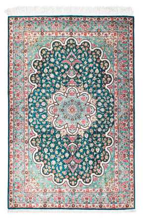 Tapis persan - Ghom - 152 x 100 cm - vert