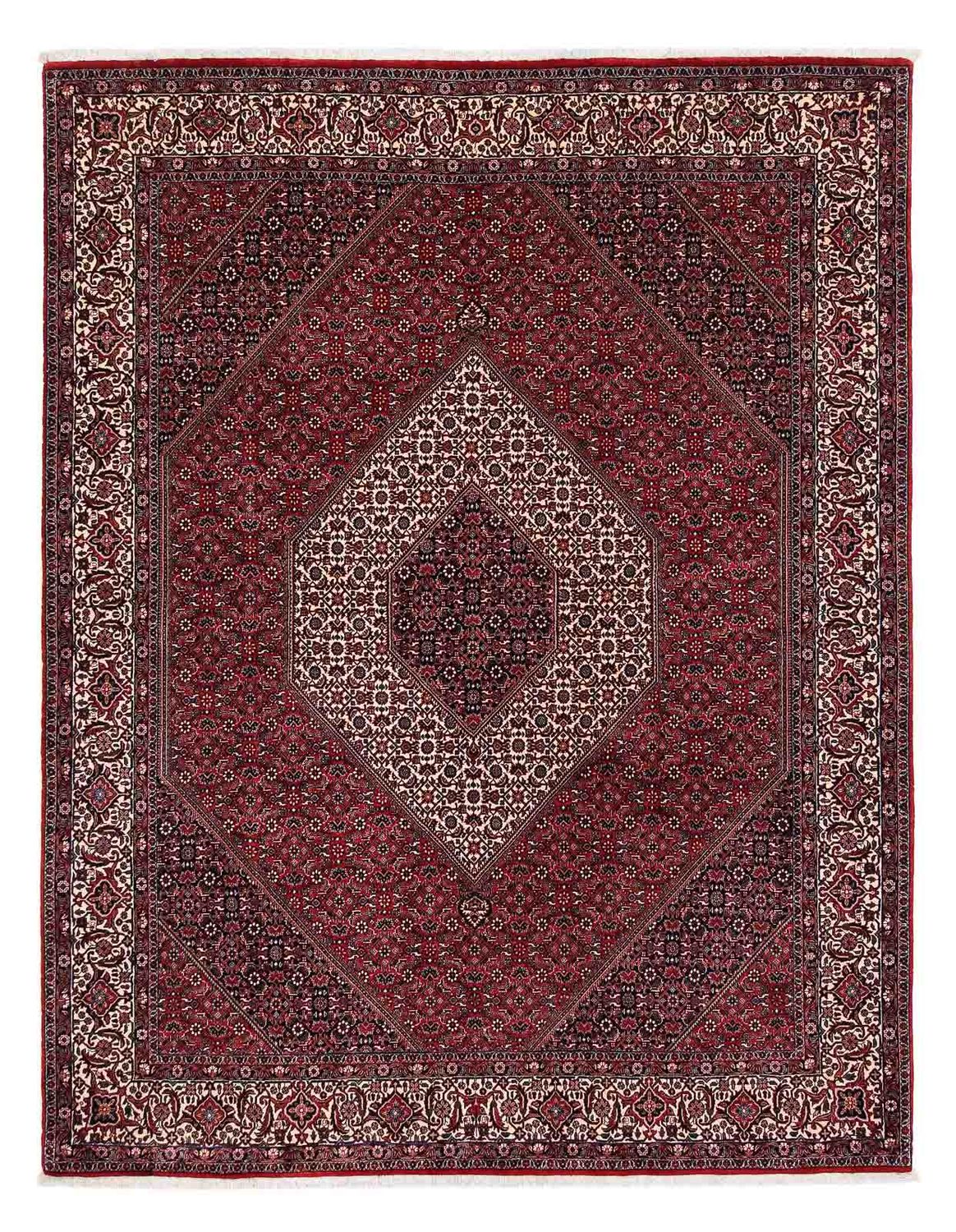 Tapis persan - Bidjar - 252 x 203 cm - rouge foncé