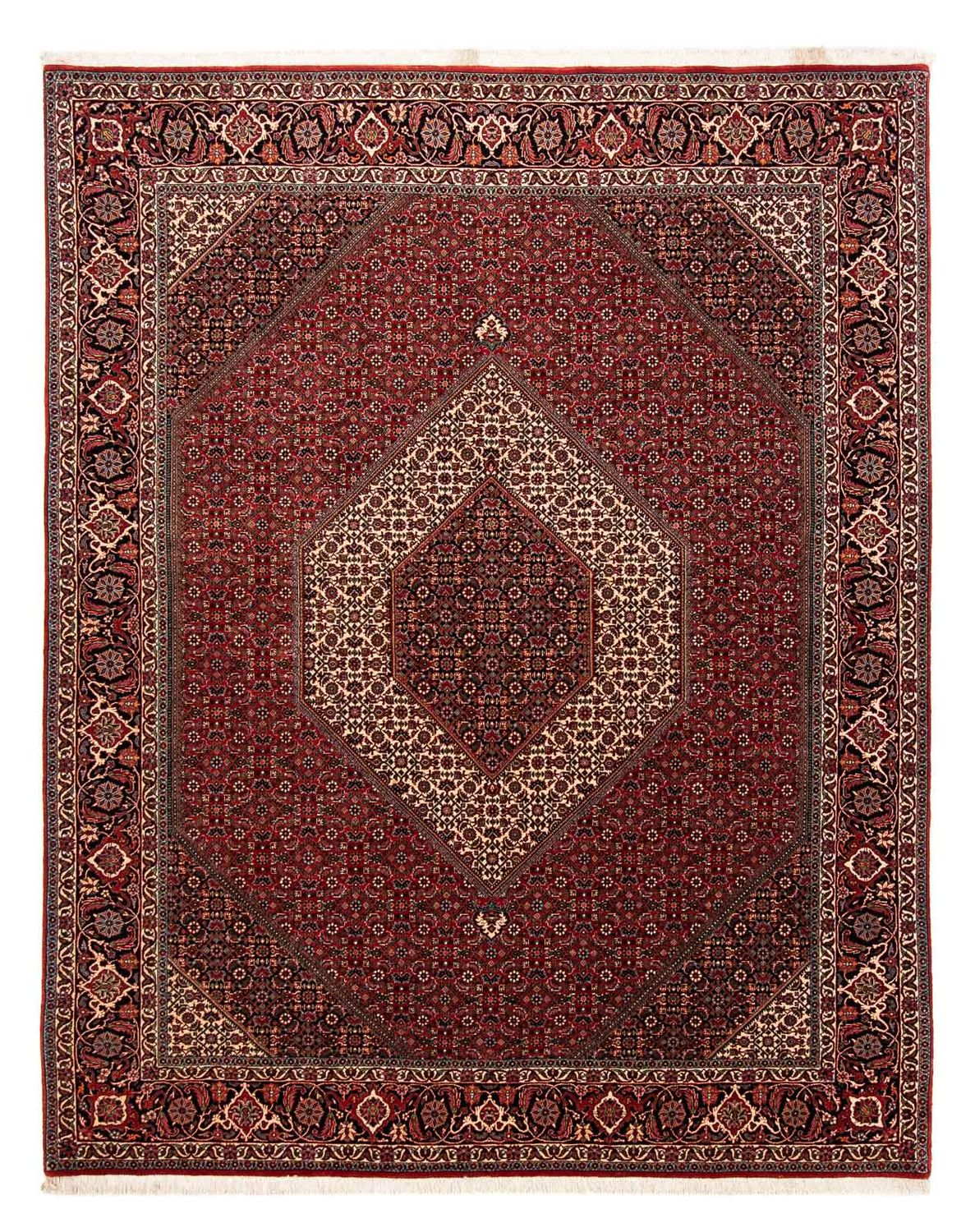 Tapis persan - Bidjar - 253 x 202 cm - rouge foncé