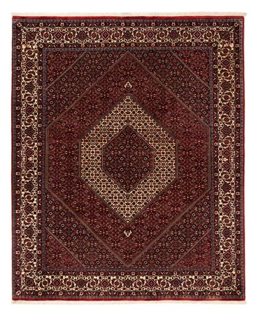 Alfombra persa - Bidjar - 242 x 203 cm - rojo oscuro