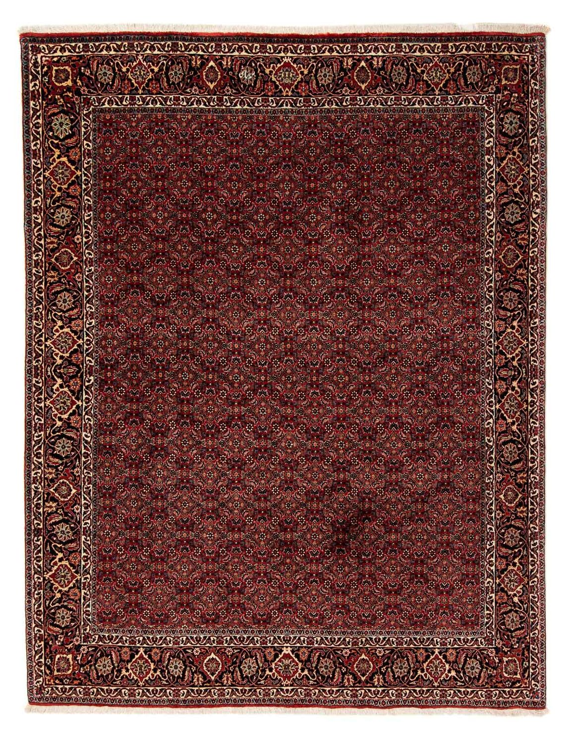 Alfombra persa - Bidjar - 246 x 200 cm - rojo oscuro