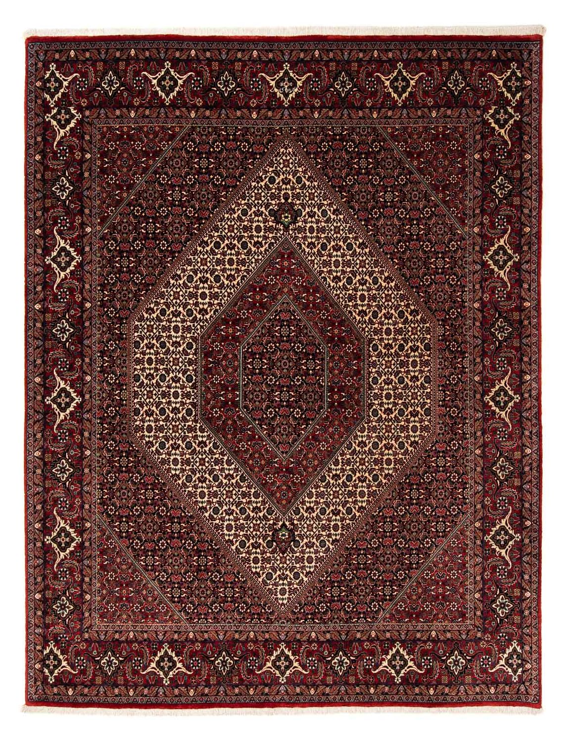 Alfombra persa - Bidjar - 248 x 202 cm - rojo oscuro