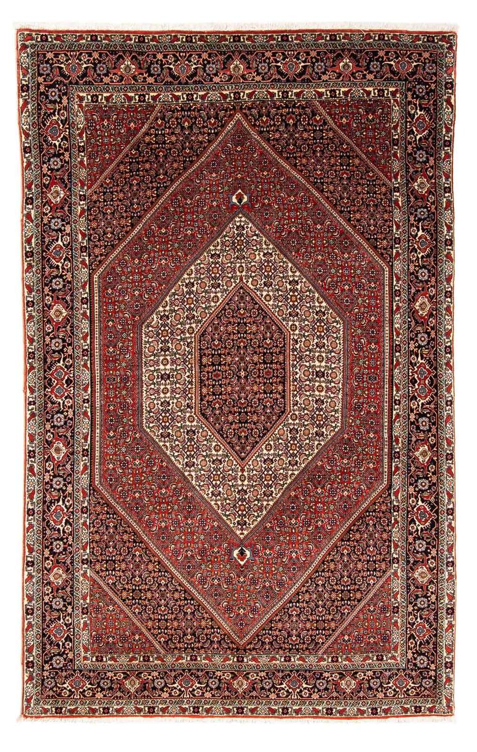 Persisk tæppe - Bijar - 244 x 153 cm - mørkerød
