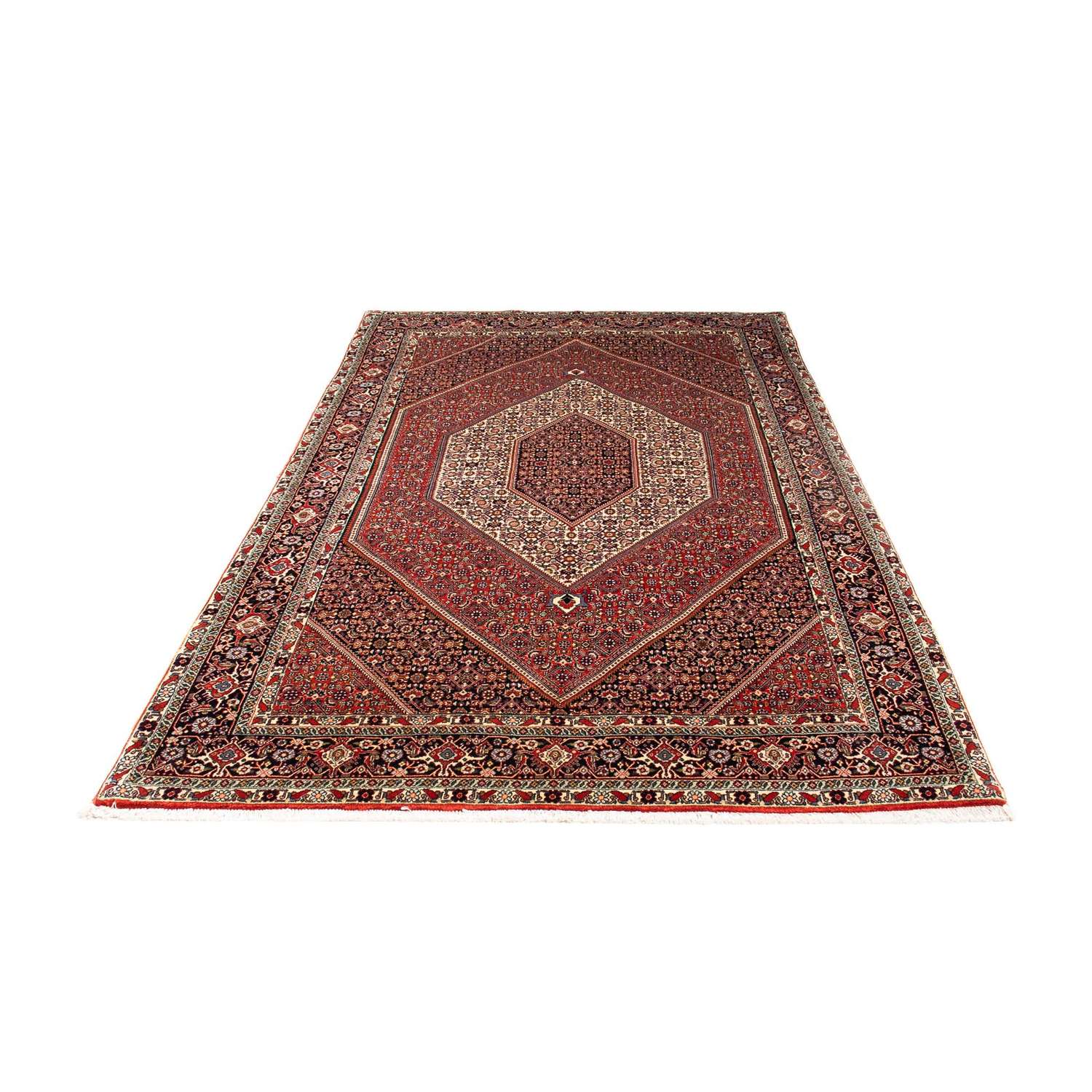 Perský koberec - Bijar - 244 x 153 cm - tmavě červená