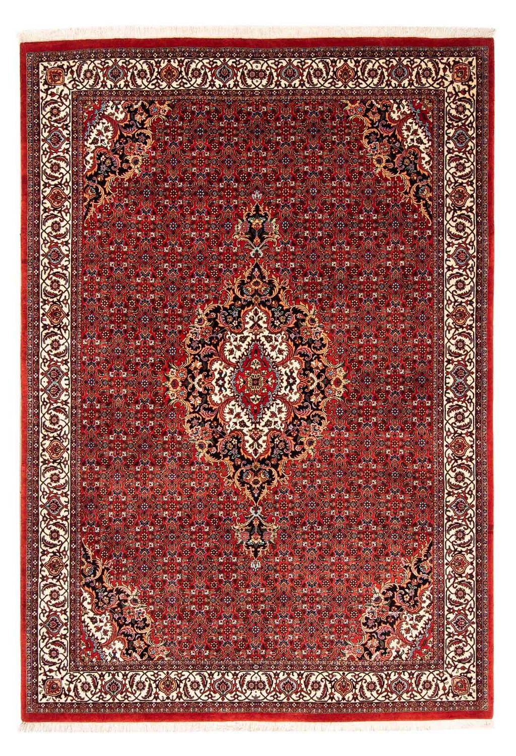 Tapis persan - Bidjar - 242 x 168 cm - rouge foncé