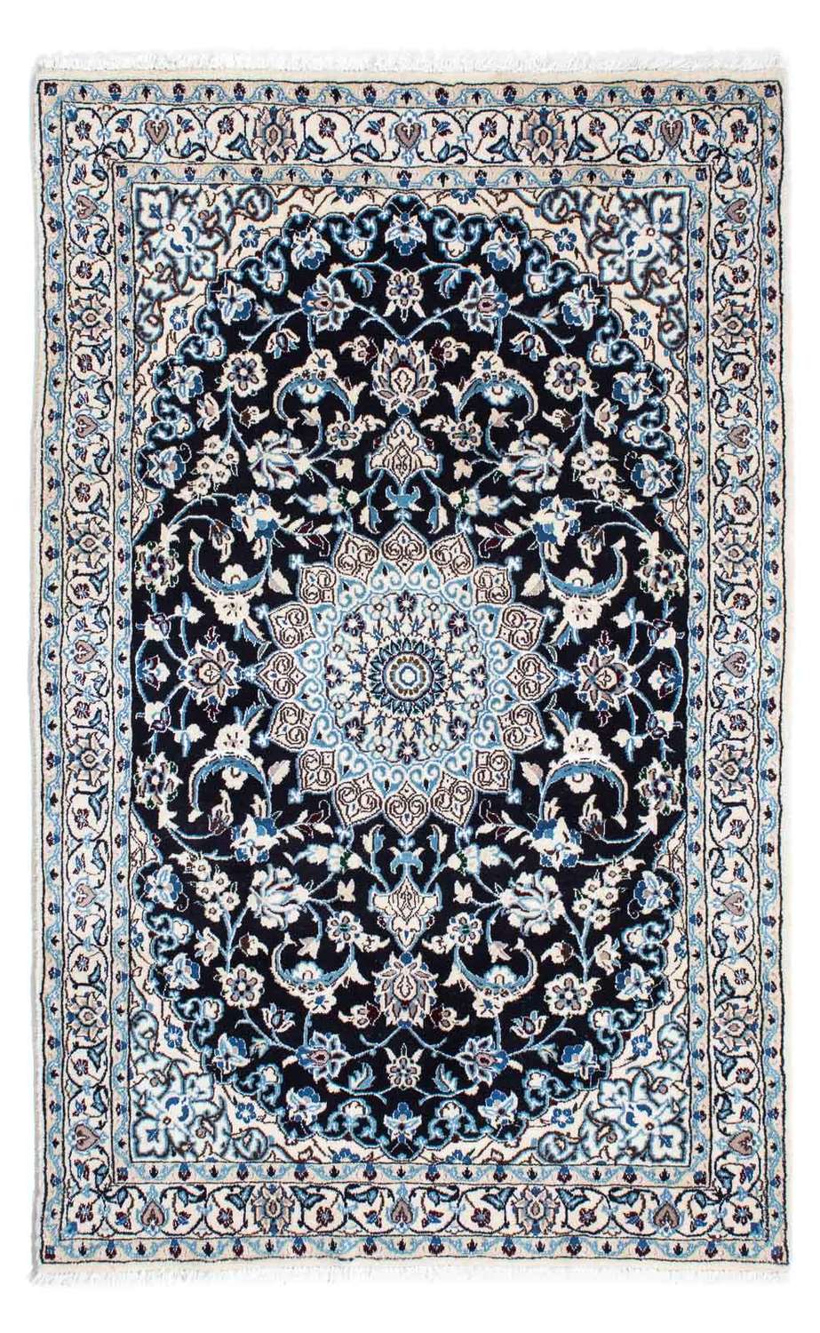Tapete Persa - Nain - Royal - 175 x 108 cm - azul escuro
