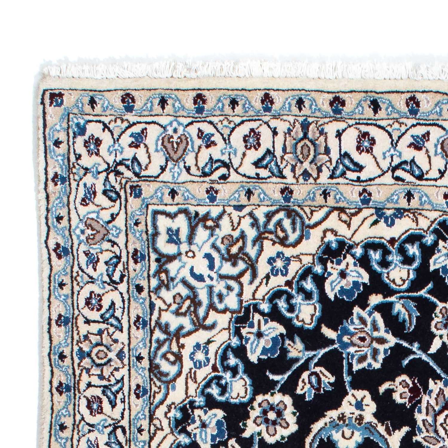 Tapis persan - Nain - Royal - 175 x 108 cm - bleu foncé