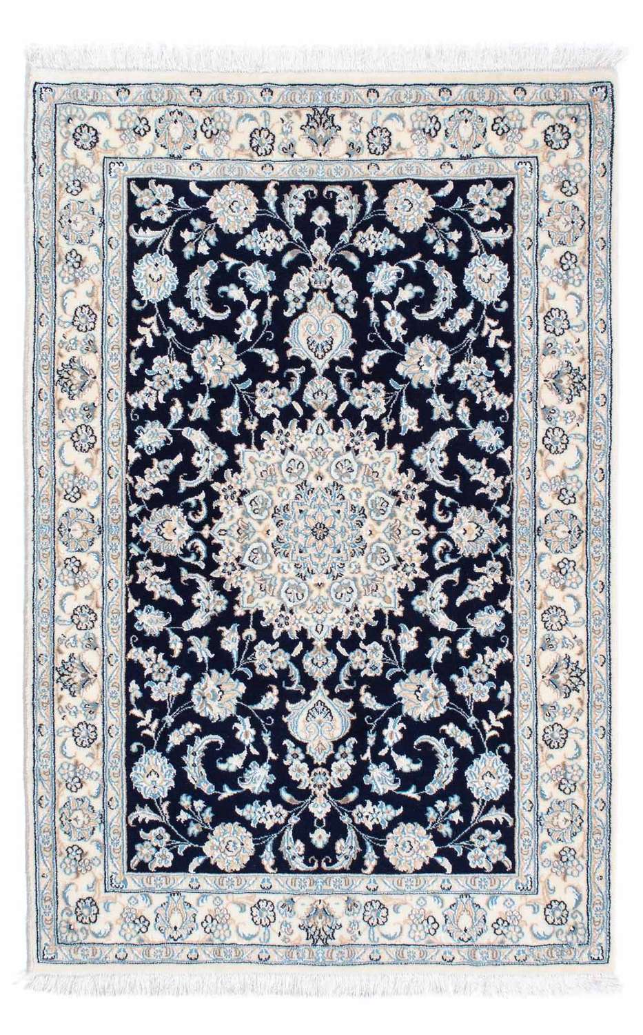 Tapis persan - Nain - Royal - 150 x 98 cm - bleu foncé