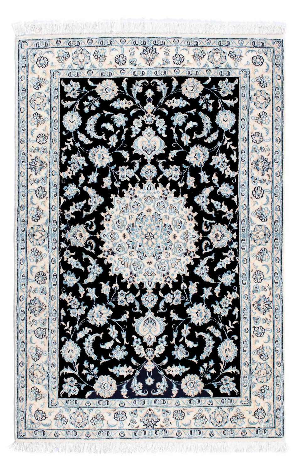 Tapis persan - Nain - Royal - 150 x 100 cm - bleu foncé