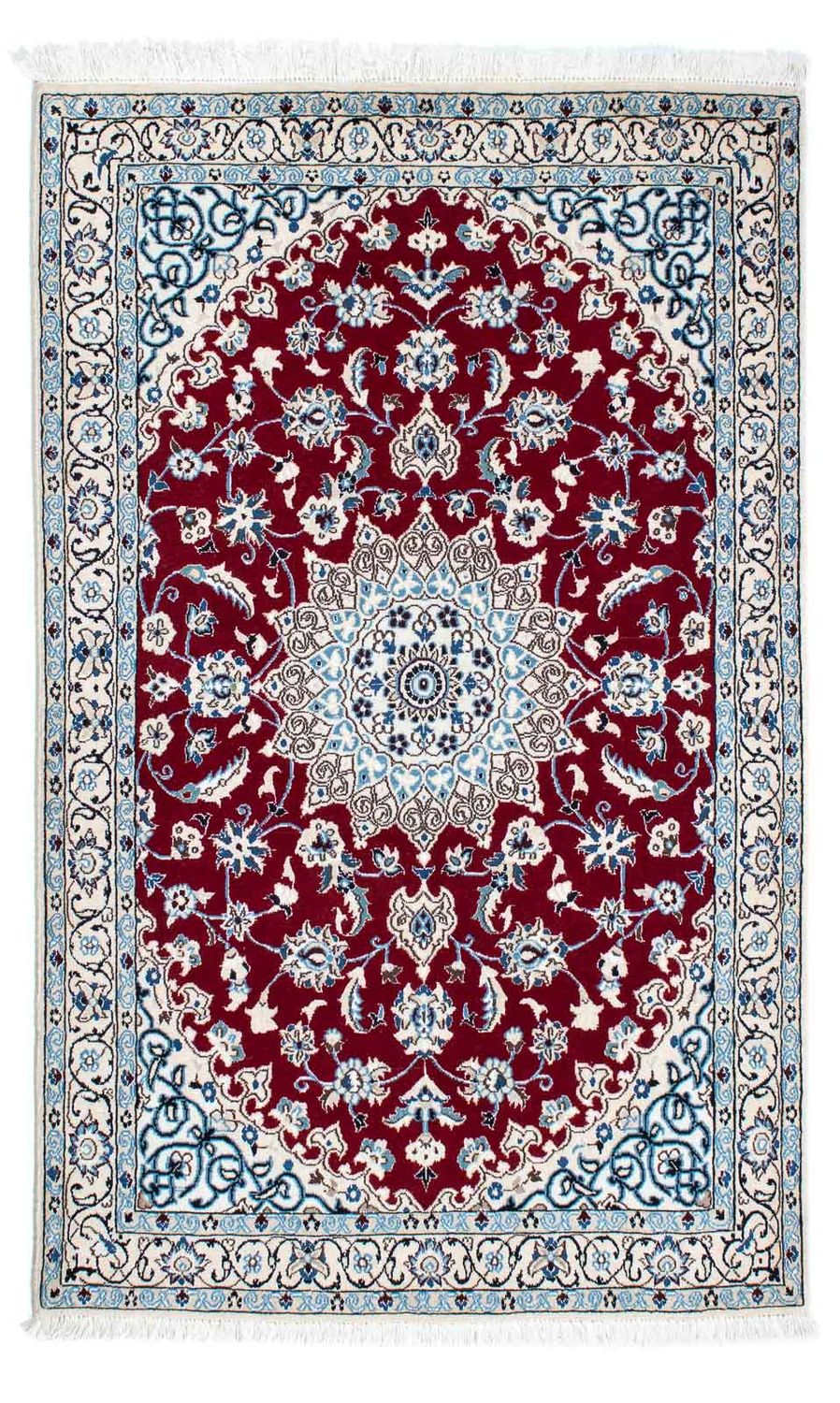 Tapis de couloir Tapis persan - Nain - Royal - 177 x 107 cm - rouge foncé