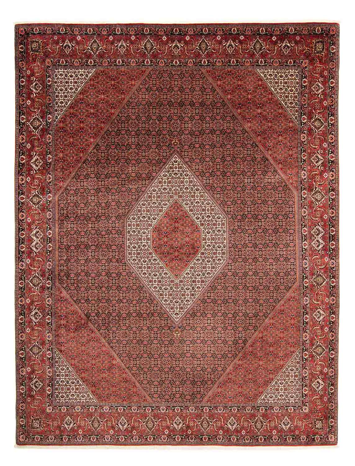 Dywan perski - Bijar - 394 x 302 cm - jasna czerwień
