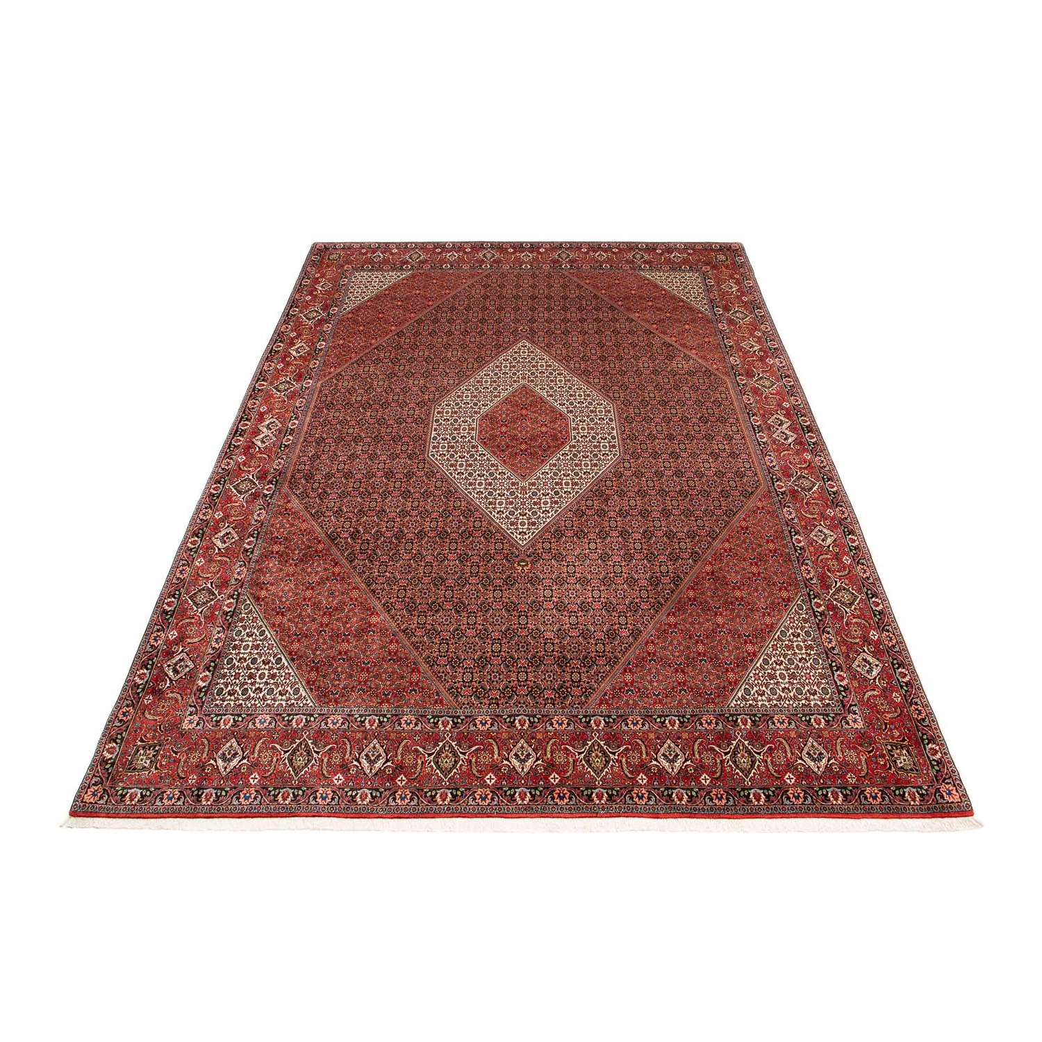 Persisk teppe - Bijar - 394 x 302 cm - lys rød
