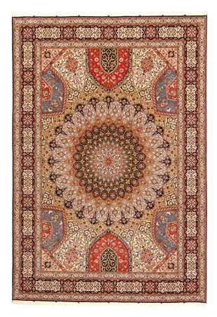 Tapete Persa - Tabriz - Royal - 358 x 253 cm - castanho claro