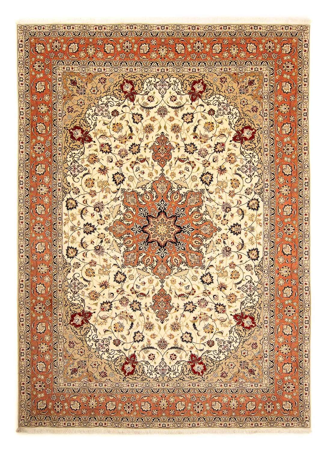 Dywan perski - Tabriz - Królewski - 345 x 253 cm - beżowy
