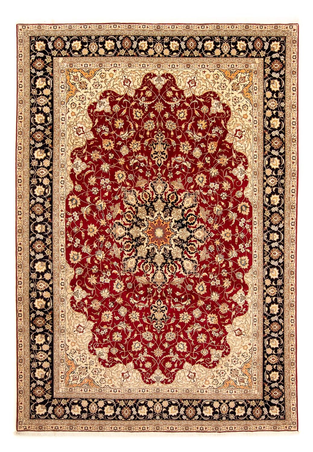 Tapete Persa - Tabriz - Royal - 343 x 255 cm - vermelho escuro