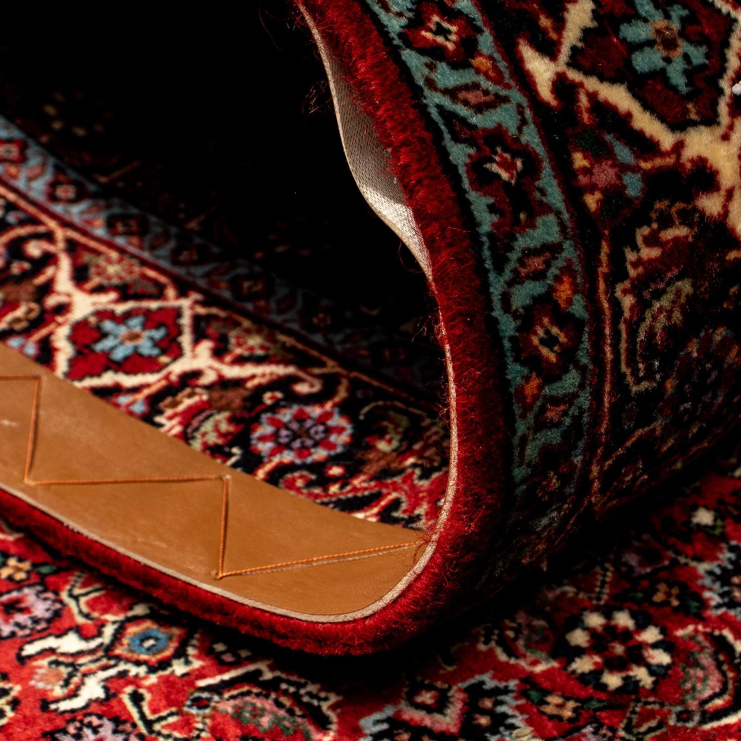 Alfombra de pasillo Alfombra persa - Bidjar - 296 x 81 cm - rojo oscuro