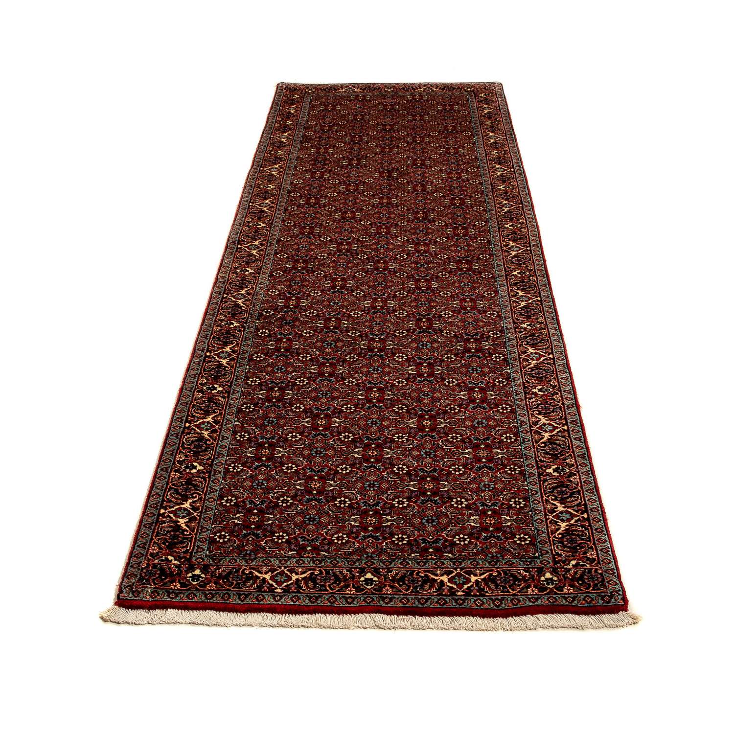 Loper Perzisch tapijt - Bijar - 296 x 81 cm - donkerrood