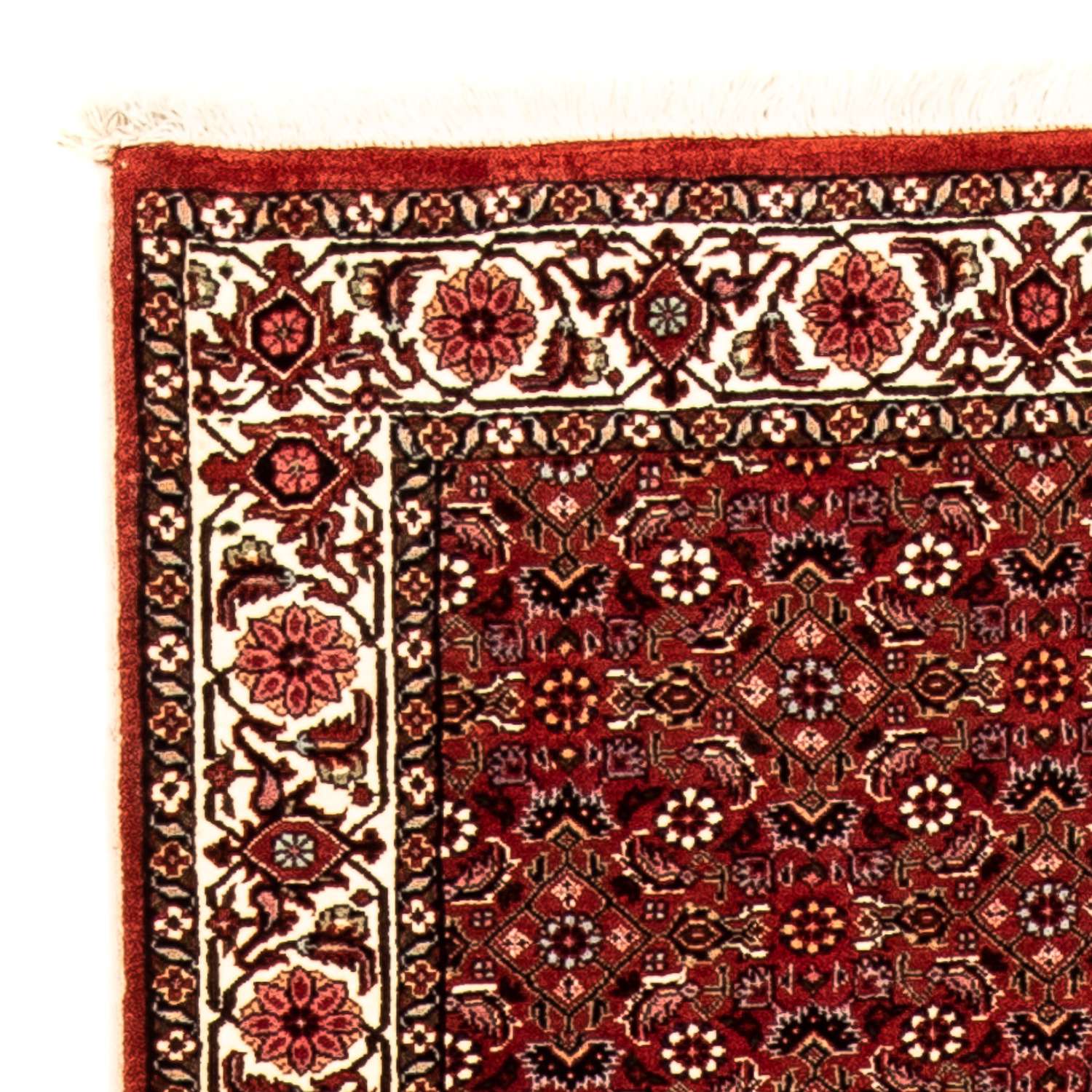 Tapis de couloir Tapis persan - Bidjar - 296 x 82 cm - rouge foncé