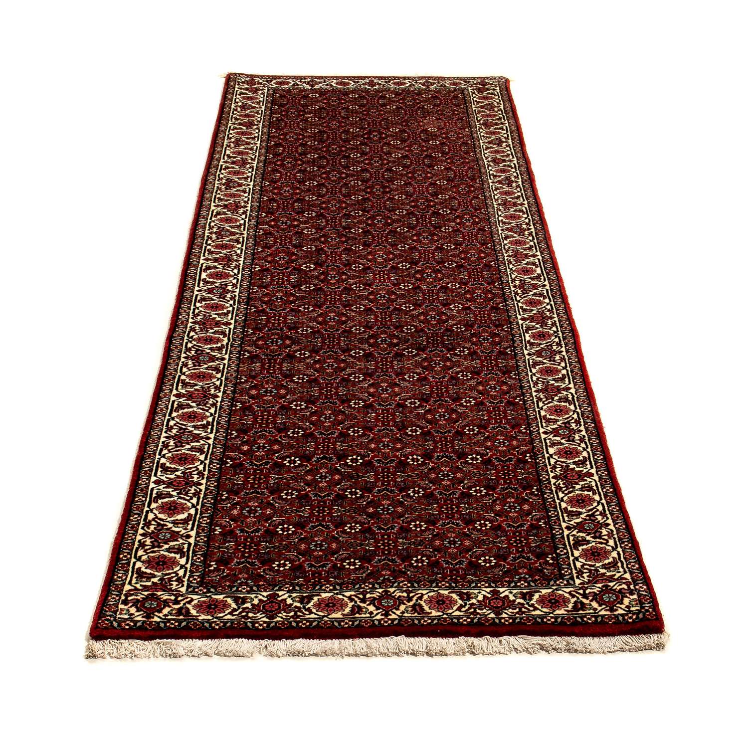 Runner Perský koberec - Bijar - 296 x 82 cm - tmavě červená