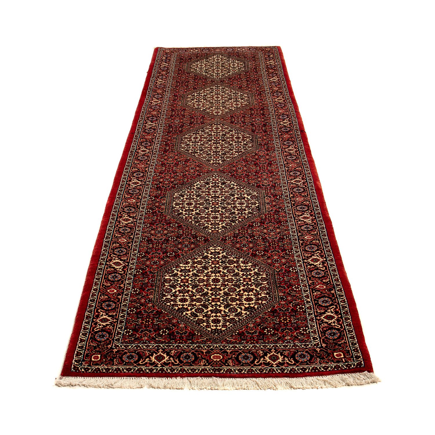 Tapis de couloir Tapis persan - Bidjar - 318 x 83 cm - rouge foncé