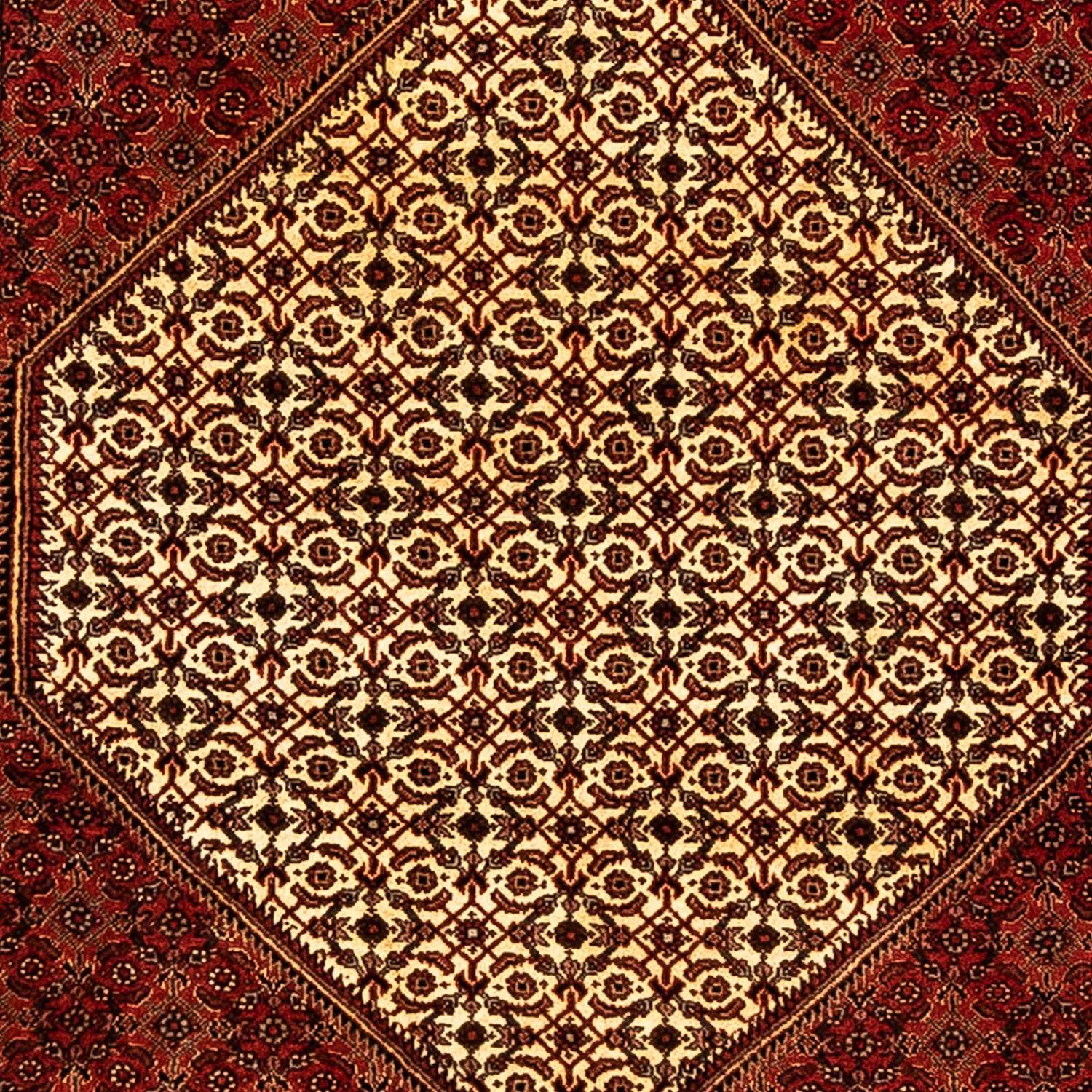 Biegacz Dywan perski - Bijar - 305 x 84 cm - ciemna czerwień