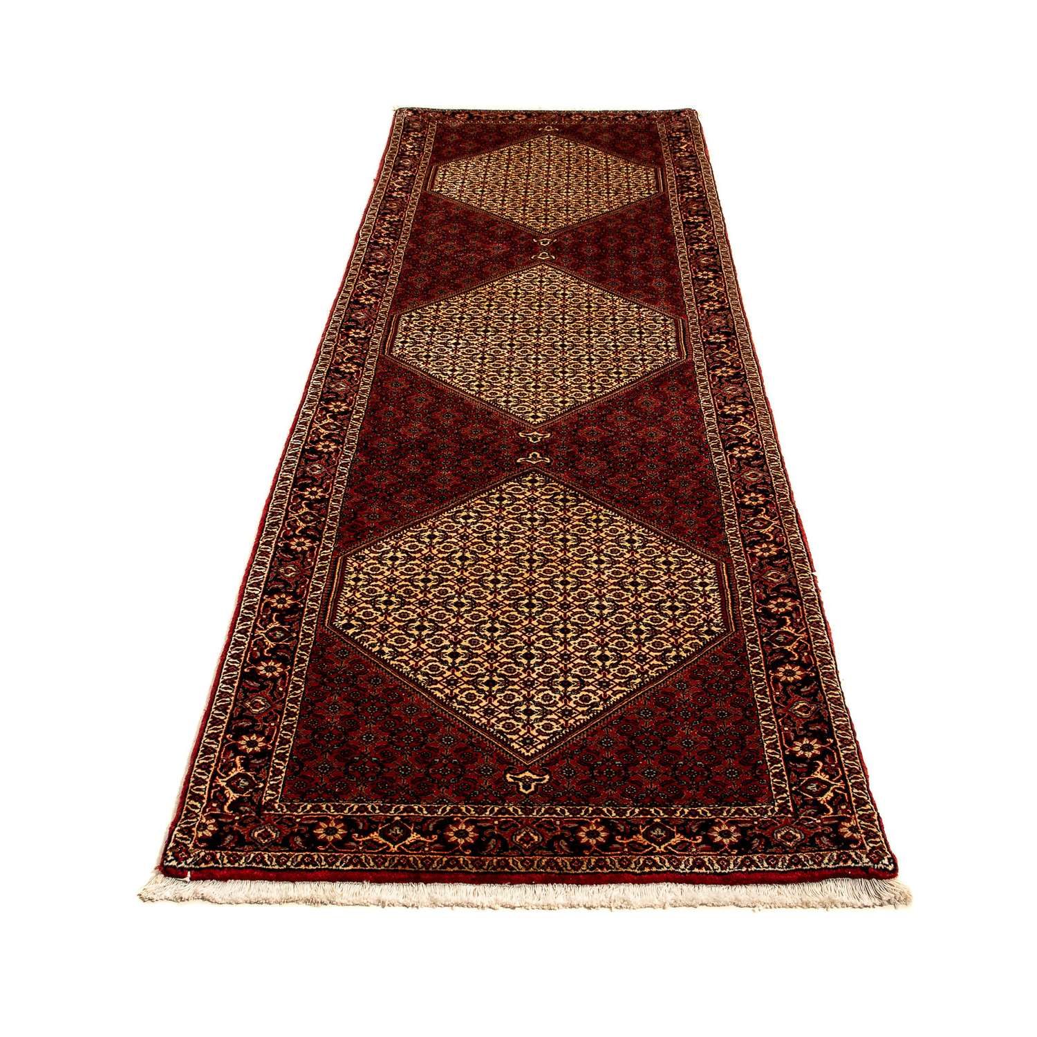 Loper Perzisch tapijt - Bijar - 305 x 84 cm - donkerrood