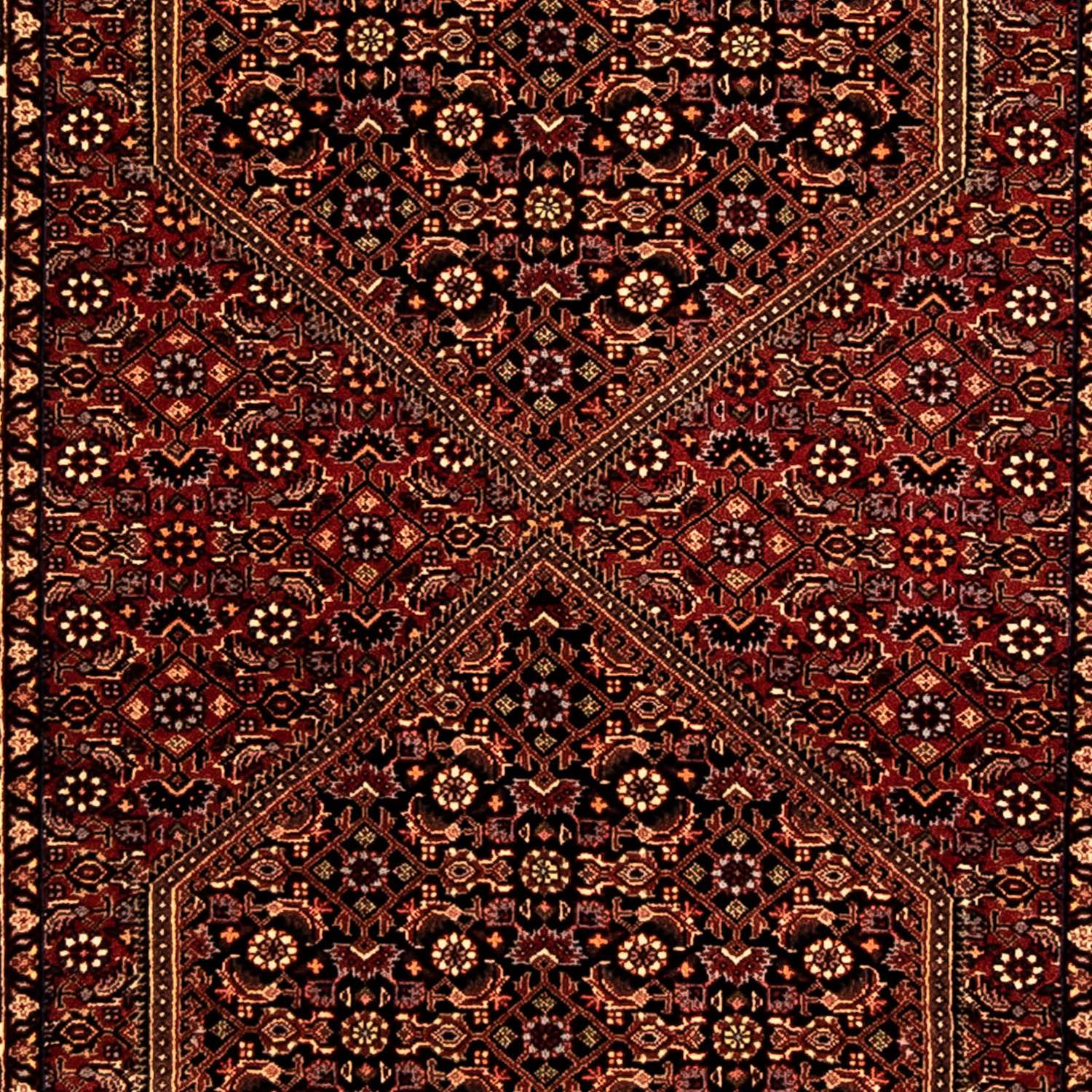 Biegacz Dywan perski - Bijar - 292 x 84 cm - ciemna czerwień