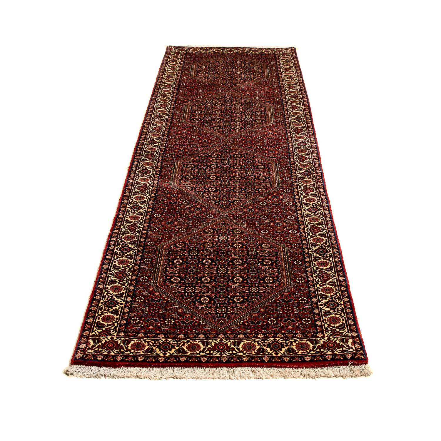 Løber Persisk tæppe - Bijar - 292 x 84 cm - mørkerød