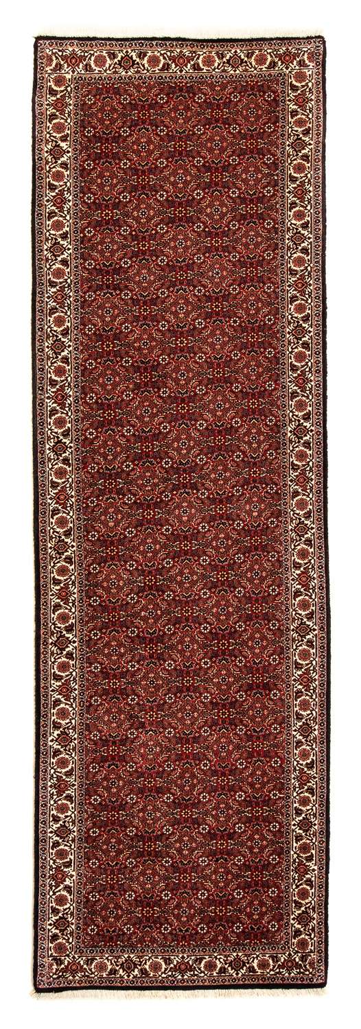 Tapis de couloir Tapis persan - Bidjar - 304 x 86 cm - rouge foncé