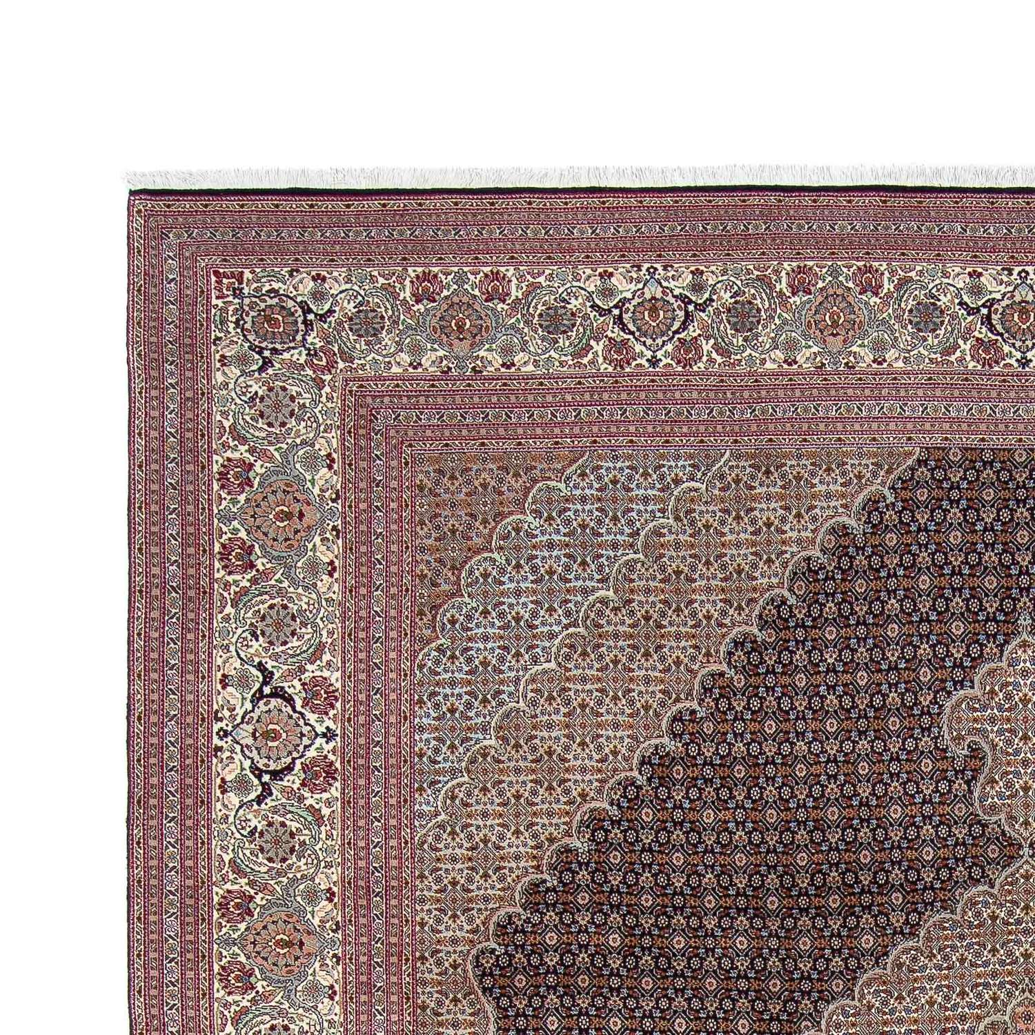Perský koberec - Tabríz - 310 x 251 cm - světle hnědá