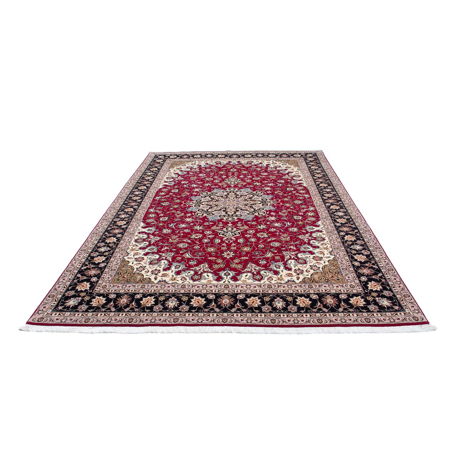 Tapete Persa - Tabriz - Royal - 316 x 203 cm - vermelho escuro