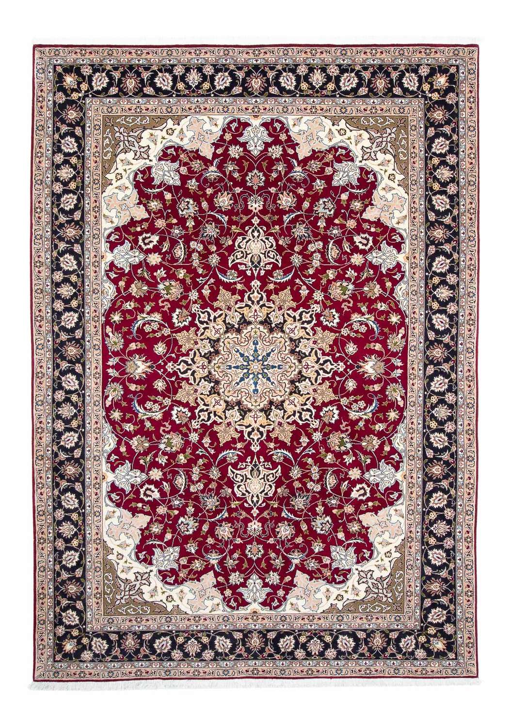 Perský koberec - Tabríz - Královský - 301 x 201 cm - tmavě červená