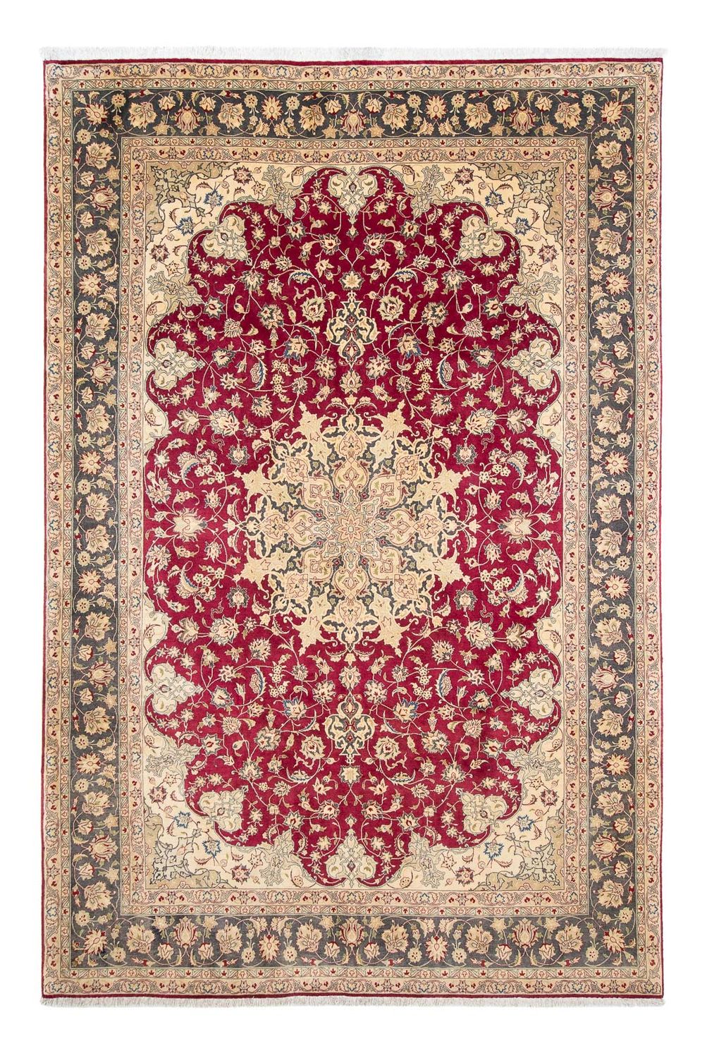 Alfombra Persa - Tabriz - Real - 300 x 202 cm - rojo oscuro