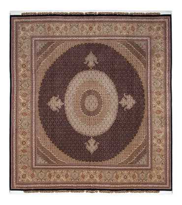 Tapis persan - Tabriz carré  - 310 x 302 cm - marron foncé