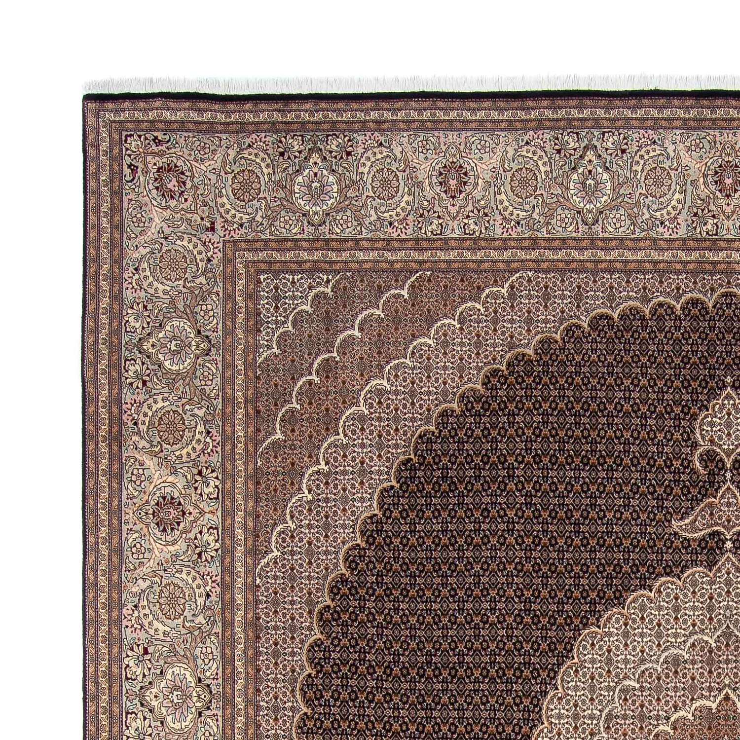 Tapis persan - Tabriz carré  - 315 x 298 cm - marron foncé