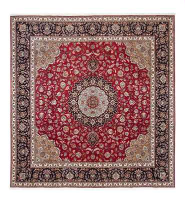 Tapis persan - Tabriz carré  - 303 x 300 cm - rouge foncé