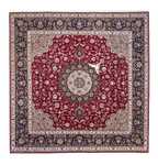 Tapete Persa - Tabriz - Royal praça  - 300 x 297 cm - vermelho escuro