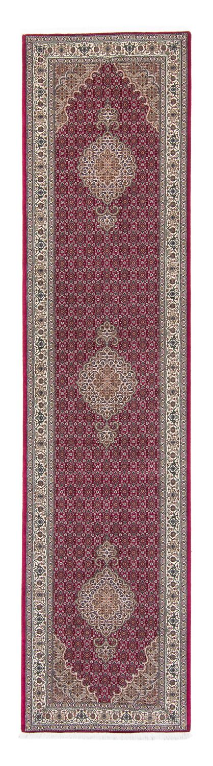 Alfombra de pasillo Alfombra persa - Tabriz - 343 x 82 cm - rojo oscuro