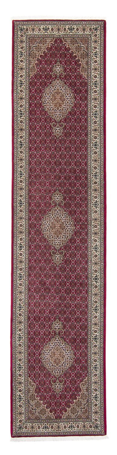 Alfombra de pasillo Alfombra persa - Tabriz - 343 x 81 cm - rojo oscuro