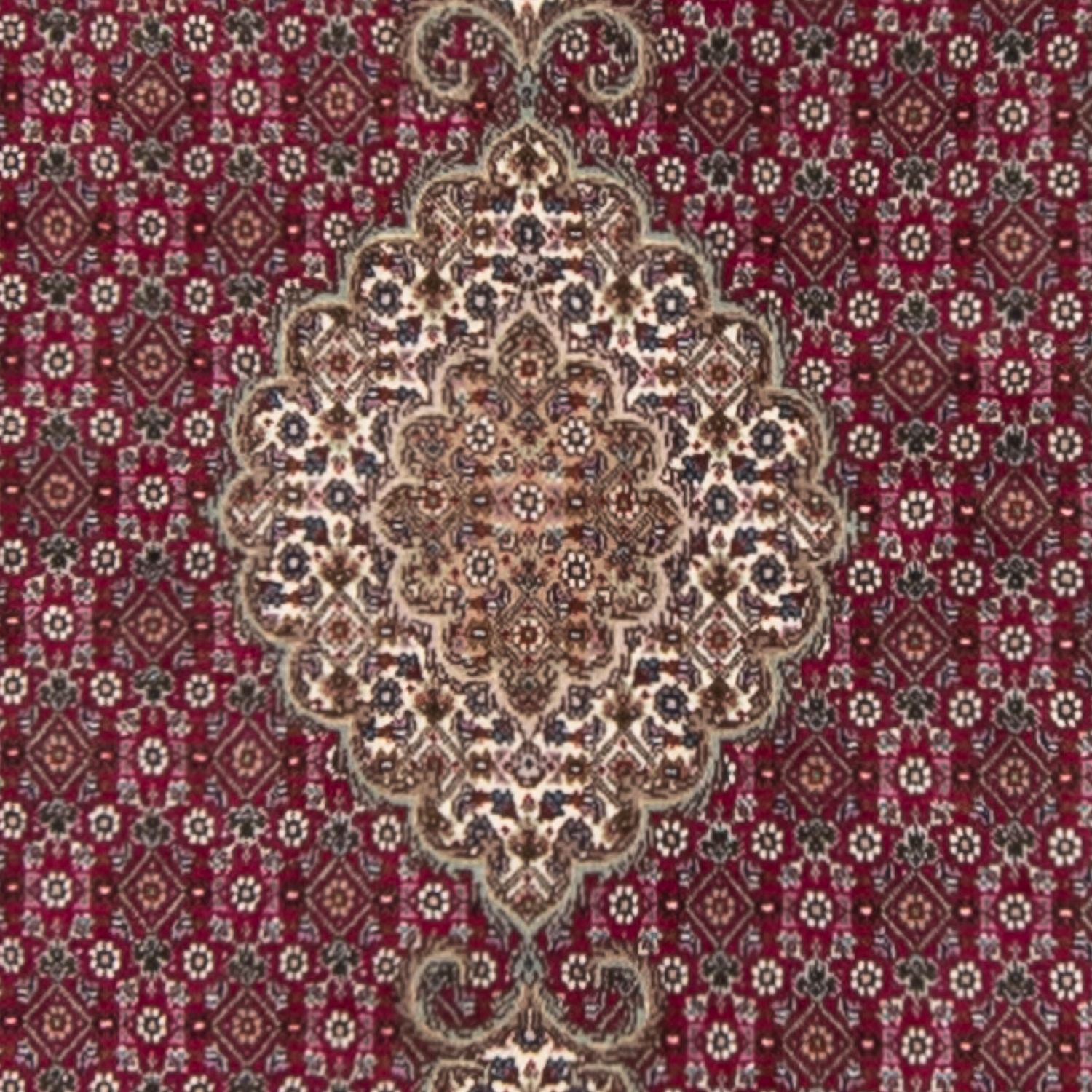 Corredor Tapete Persa - Tabriz - 343 x 81 cm - vermelho escuro