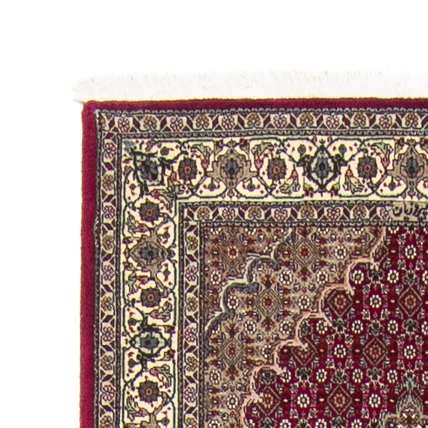 Corredor Tapete Persa - Tabriz - 343 x 81 cm - vermelho escuro