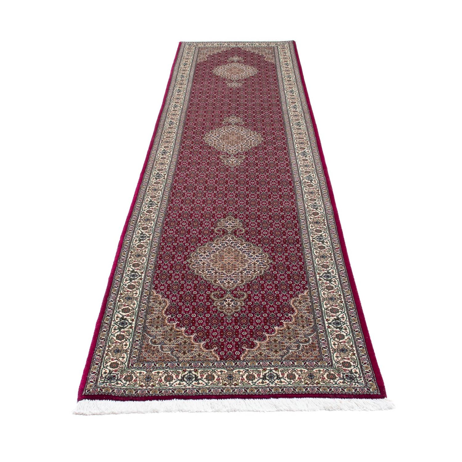 Tappeto corsia Tappeto Persero - Tabriz - 343 x 81 cm - rosso scuro