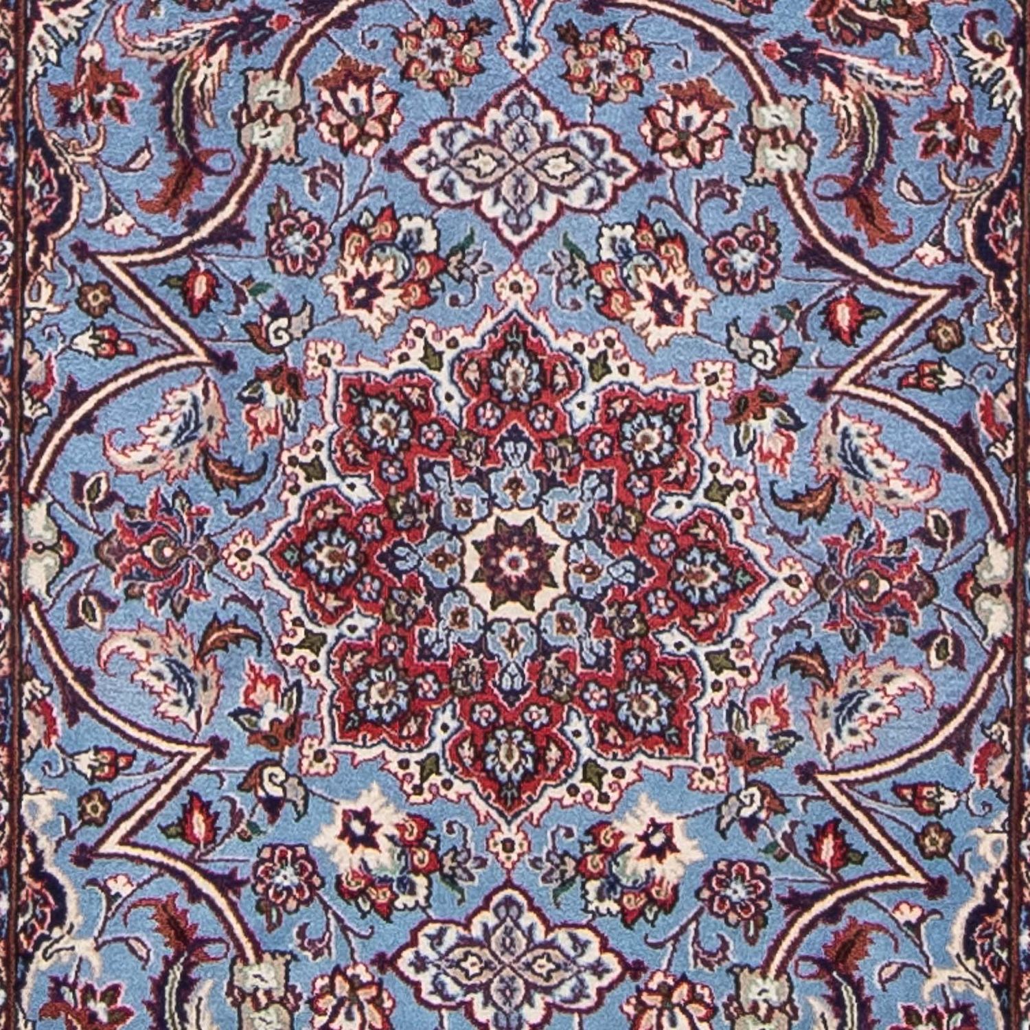 Tapis de couloir Tapis persan - Isfahan - Premium - 438 x 80 cm - violet