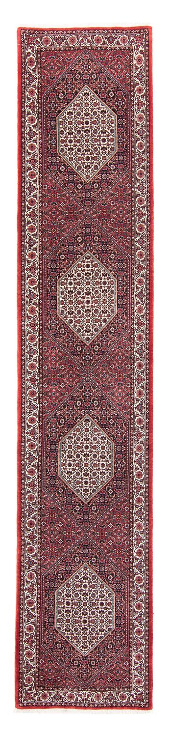 Corredor Tapete Persa - Bijar - 415 x 82 cm - vermelho escuro