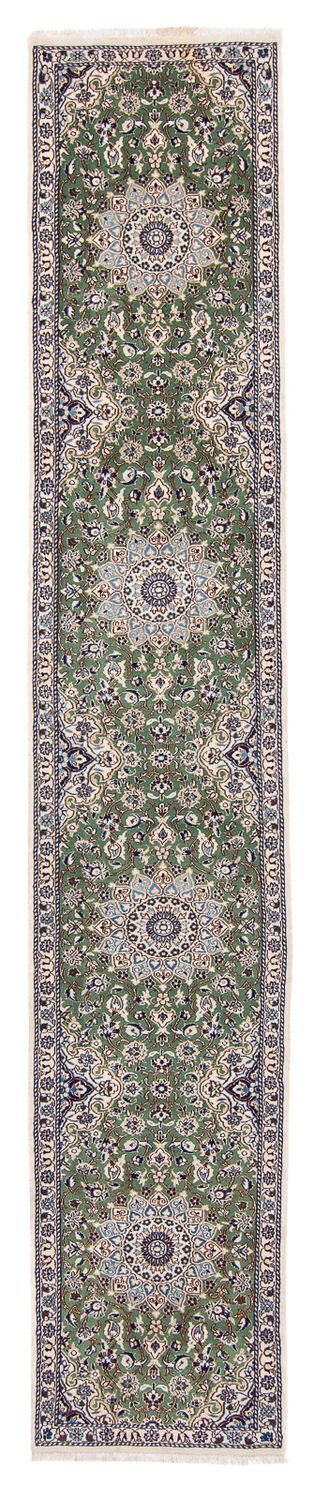 Tapis de couloir Tapis persan - Nain - Royal - 410 x 62 cm - vert